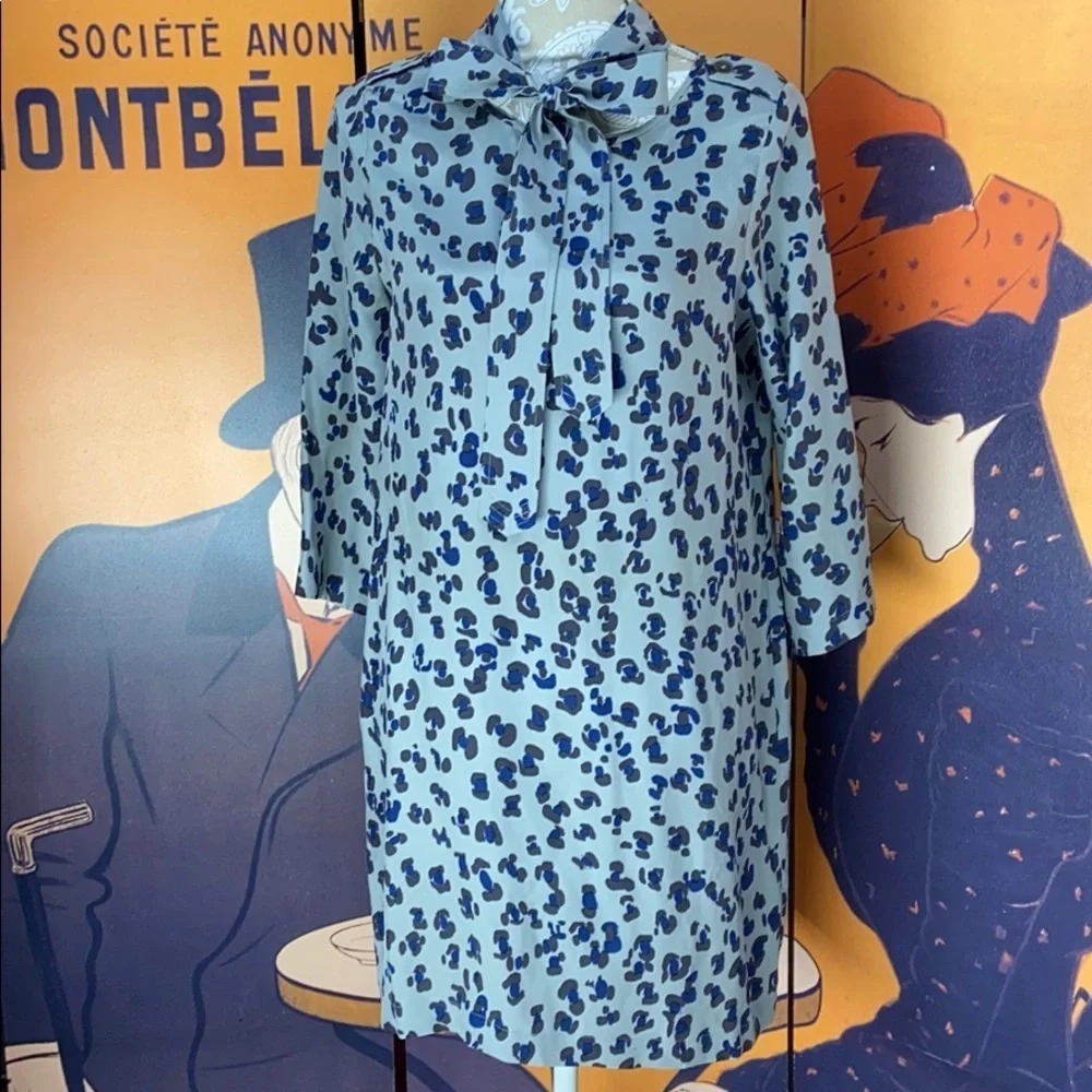 Grey/Blue Leopard print dress​